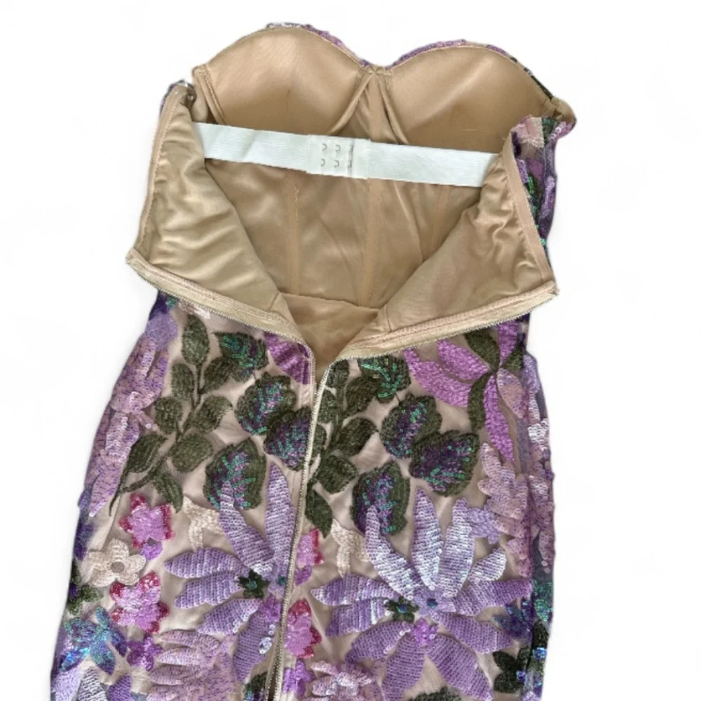 Bella Barnett Eugenia Floral Strapless Mesh Sequined Dress - Picture 13 of 14
